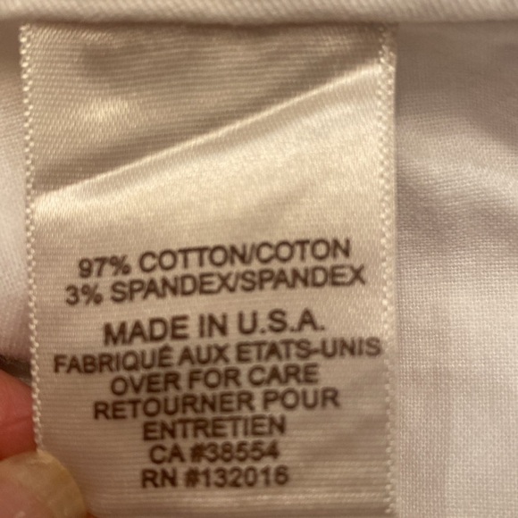 NYDJ white straight leg Ankle Chino Pant Jean spandex stretch slimming sz 6 - Picture 8 of 9